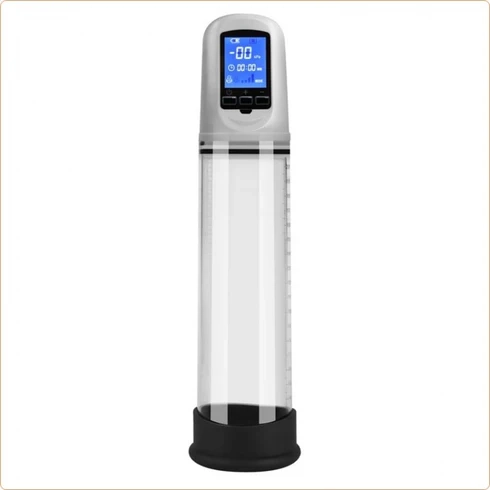 Вакуумная помпа с LED-дисплеем "Penis Pump" автомат, белая 